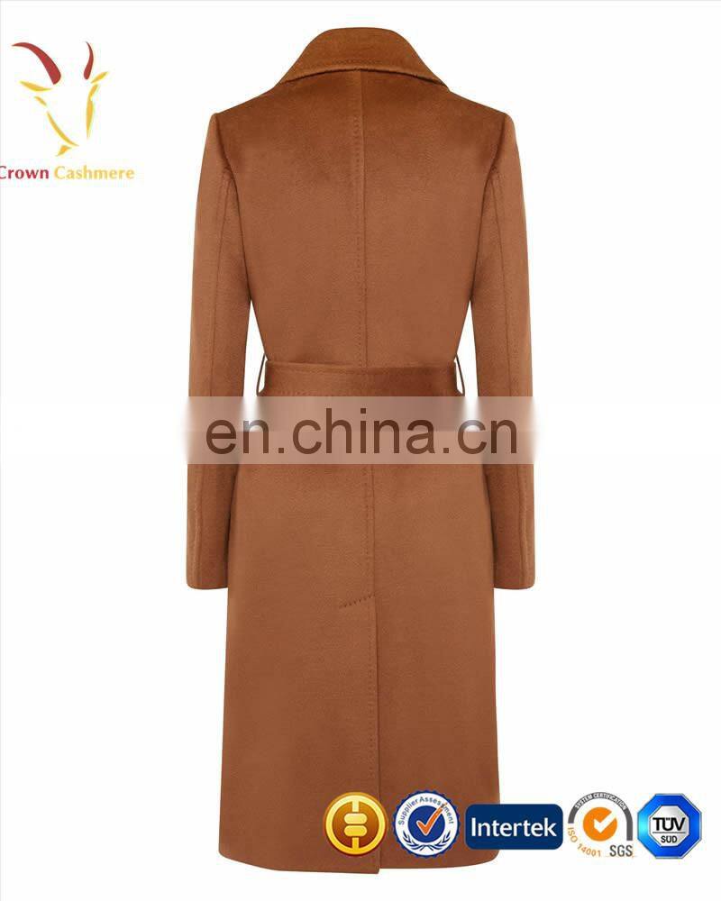 European Style Fashion Design Solid Color Women Long Cardigan Coat