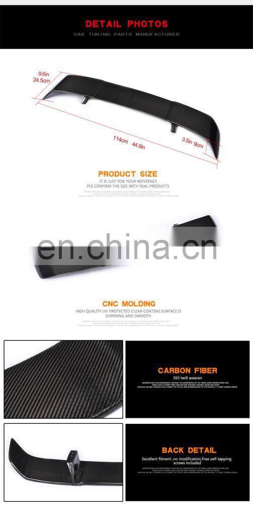 RZ Style Carbon Fiber Roof Spoiler for Volkswagen GOLF 7 VII MK7 GTI Hatchback