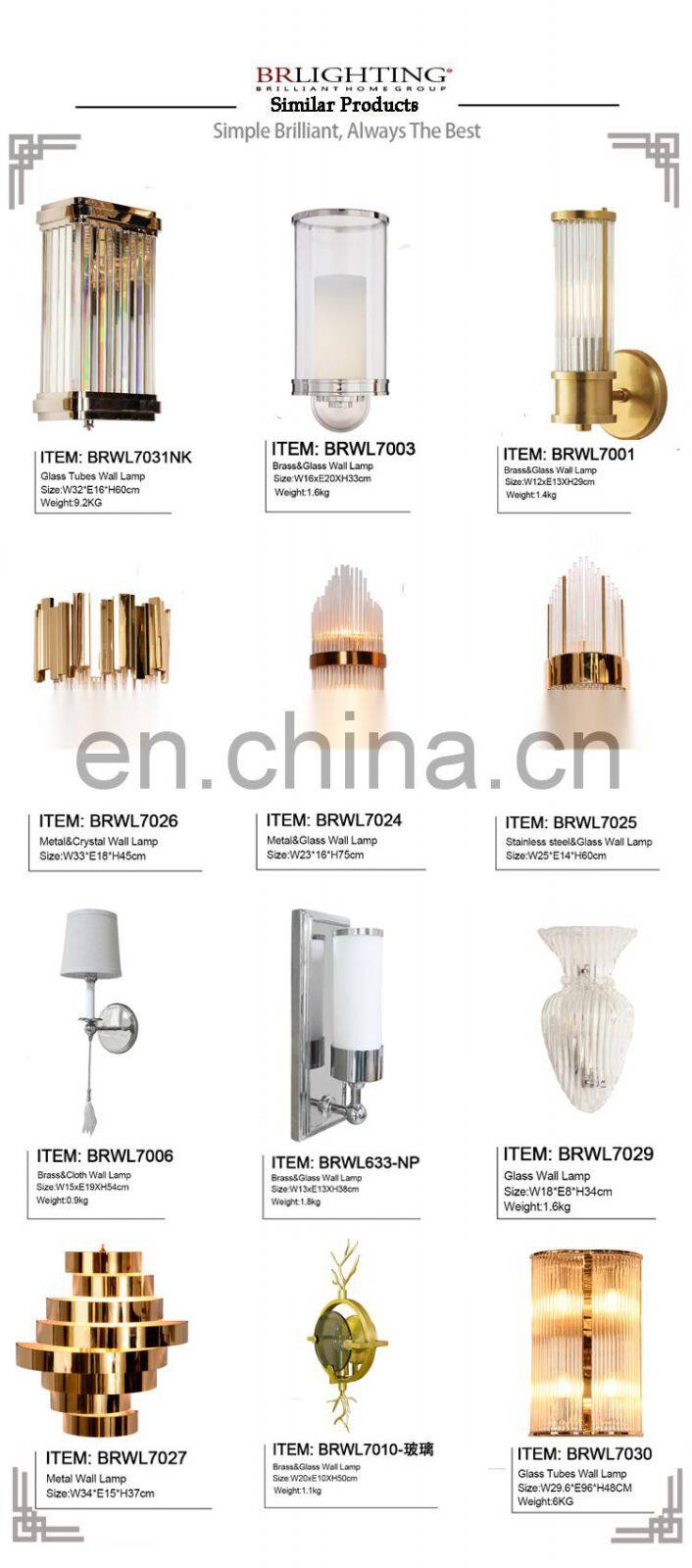 Golden Finishing Sconce Glass Tube Brass Wall Lamp