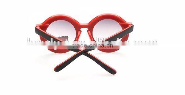 hot selling kids children lovely cute round sunglasses with laser etching letters