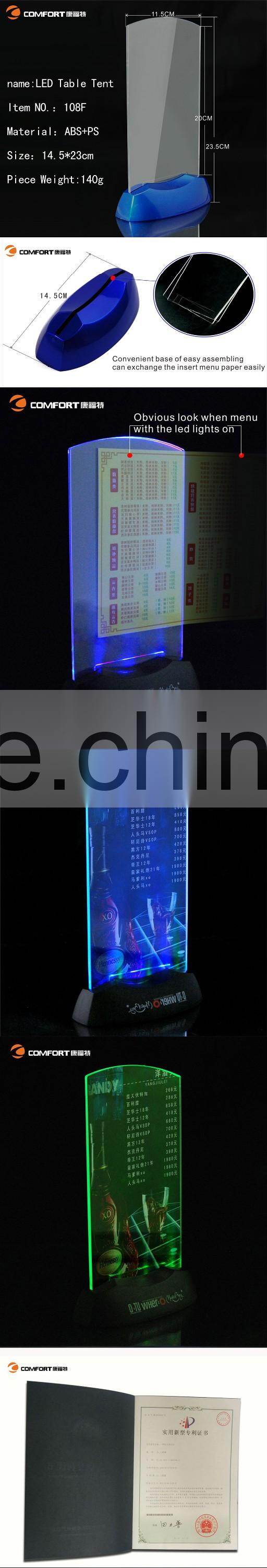 New LED charging menu cards