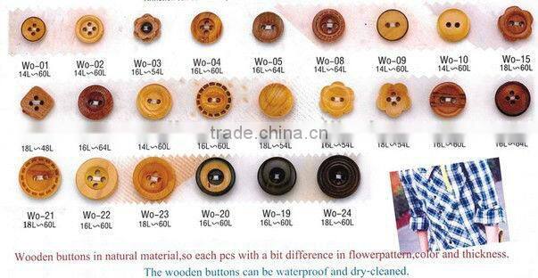 High quality 4 hole wood buttons