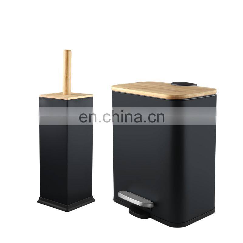 2020 bamboo products wholesale pedal bin waste bin 3L 5L white black