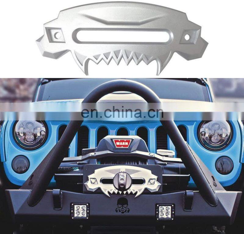 J071 Universal Beast Front Bumper Aluminum 4x4 Hawse Fairlead Synthetic Winch for SUV Wrangler Rubicon Sahara Sport JK JKU Car A
