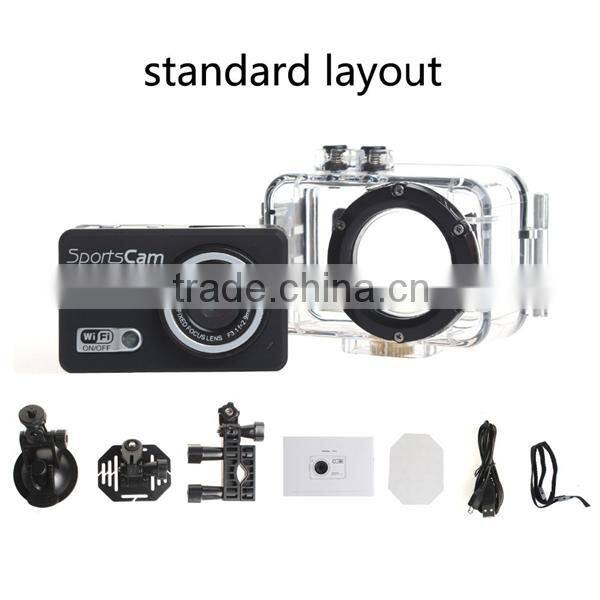 2014 Year Best-selling! Sunplus Chip 5Mega CMOS Sensor 1080P 30FPS Full HD 1080P WIFI Sport Camera F39 With Anti-shake Function