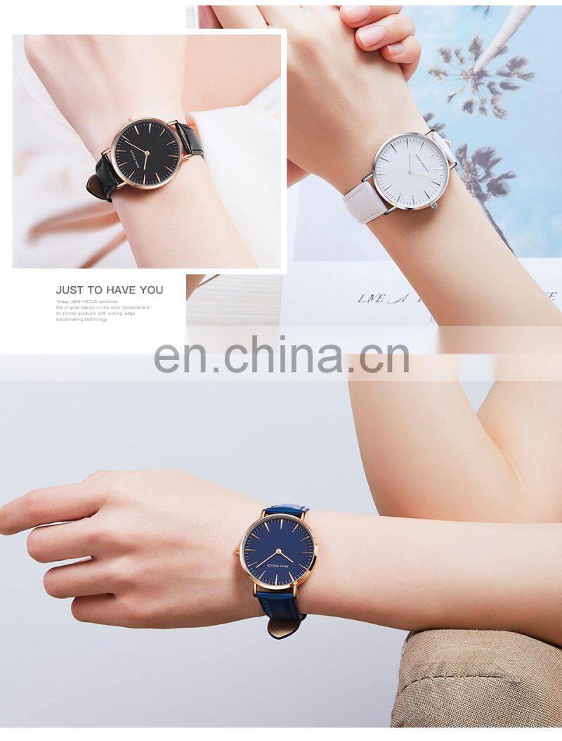 MINI FOCUS 0318L Women Quartz Watches Waterproof Girls Dress Brand Luxury Fashion Casual Ladies Watch Leather Strap Wristwatches