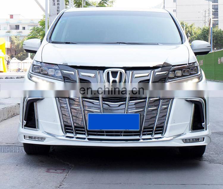 Runde Car Modification PP Material Spider Man Style Front Bumper Front Grille Suitable For 2015-2020 Honda Odyssey Body Kit