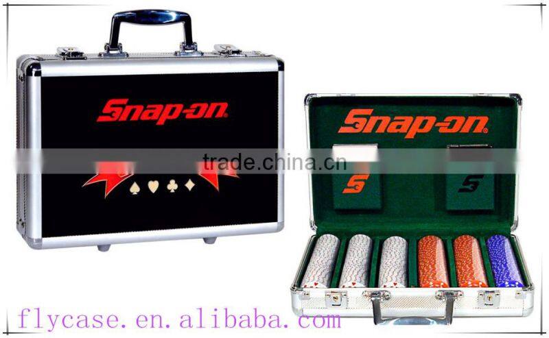 professional poker chip set in casino,play chip set with black aluminum case - 2014