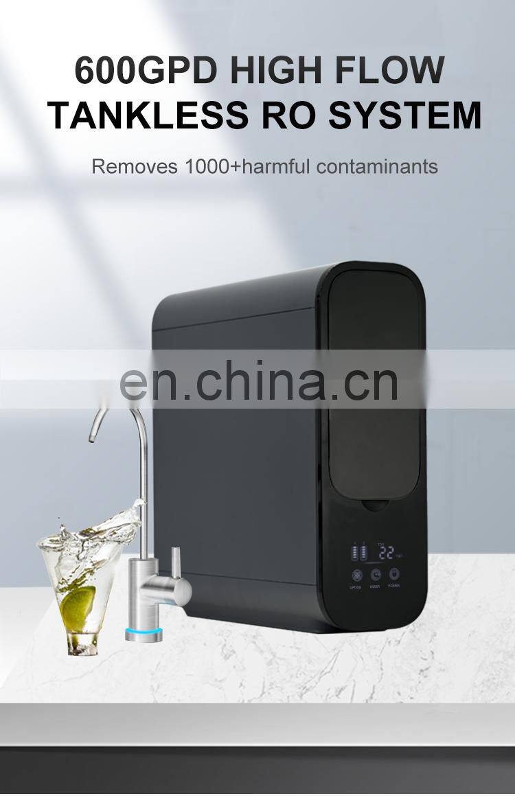 Quality Home Purification Under Sink reverse osmosis System water purifier Alkaline Water Filters black 600G life reminder