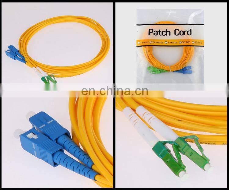 SC/UPC to LC/APC 3M 9/125um OS2 duplex singlemode dual fiber optic patch cord