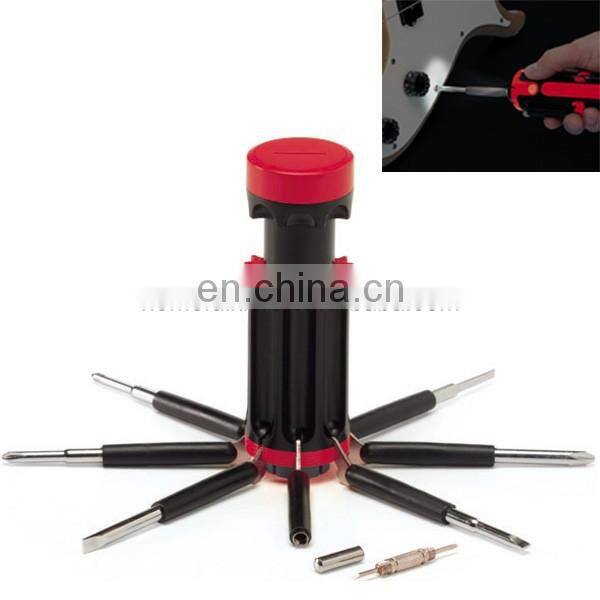 outdoor useful multifunctional 8-in-1 screwdriver with strong flashlight tool