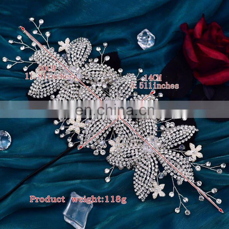 Flower Bridal Crown Tiara Rhinestone Wedding Hair Jewelry Bridal Hair Accessories Luxury Crystal Bridal Headwear