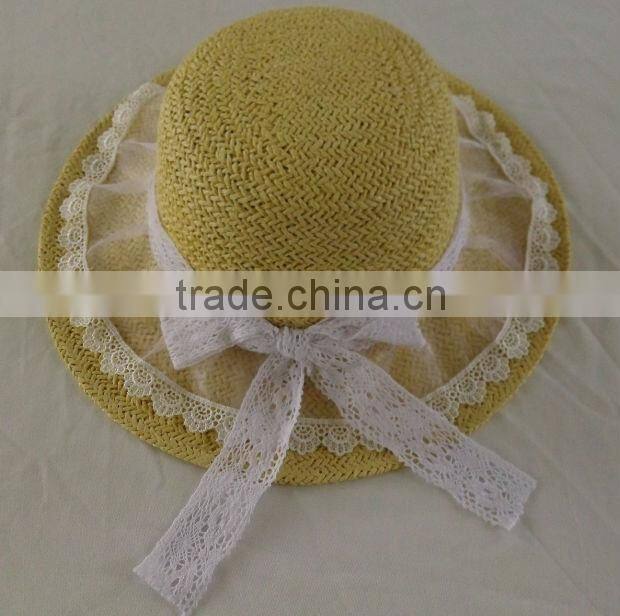 Brown handmade sun beach hats with ribbon