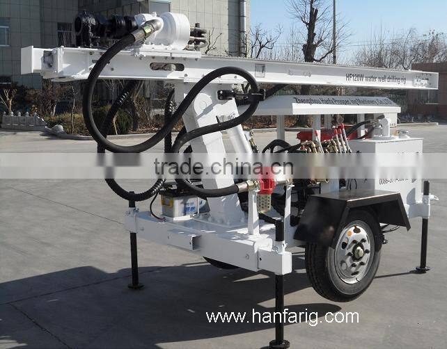 hot selling! high efficient, simple operation HF120W small water well drilling rig