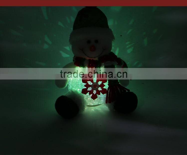 Christmas Gift Lovely Flannel Doll Muppet Snowman Fabric Crafts Xmas Ornament Decoration Night Light