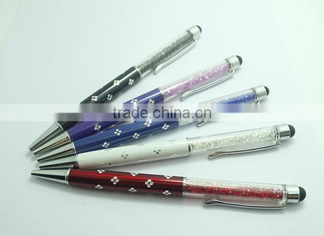 Promotional gift item crystal ballpoint pen with key chain