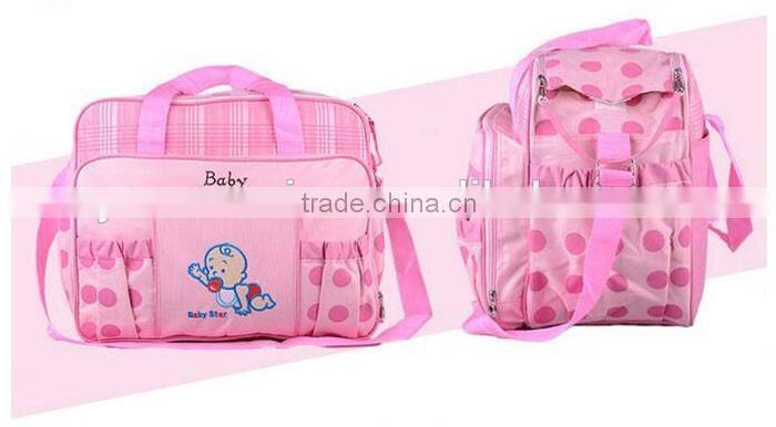 High quality large functional mommy bag cute baby diaper bag