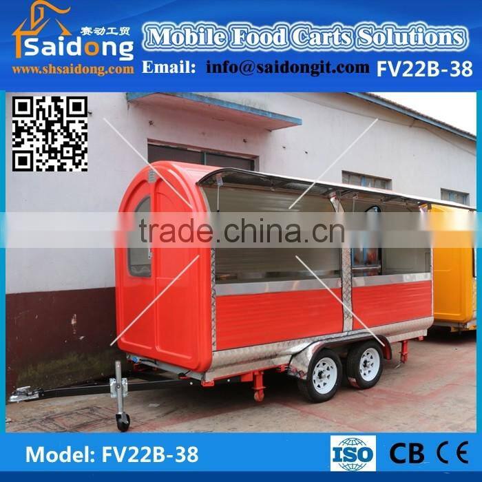 Newest design BBQ cart-kebab van-coffee cart trailer for sale coffee,snack food,crepe