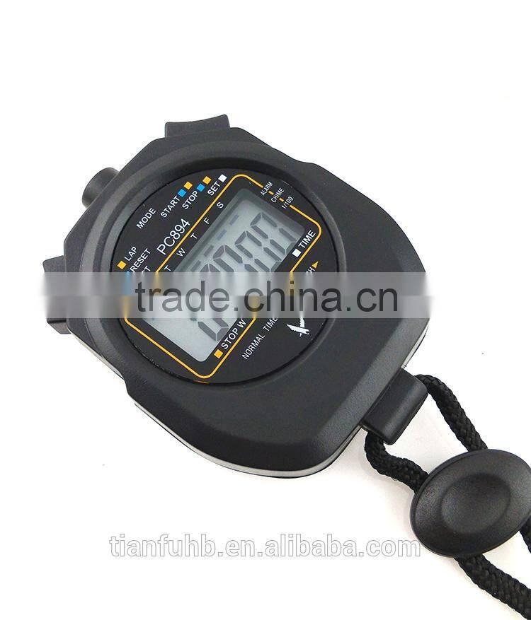 LCD Chronograph Digital Sport Stopwatch Handheld Timer Stopwatch with Strap