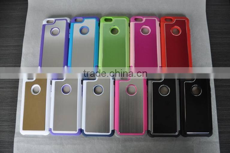 Factory price !High quality 3 in 1 hybrid (PC+TPU+Aluminum)Case for iphone 6 (4.7 inch)