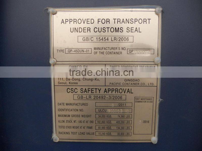 Best Quality Iso Dry Cargo Shipping Container