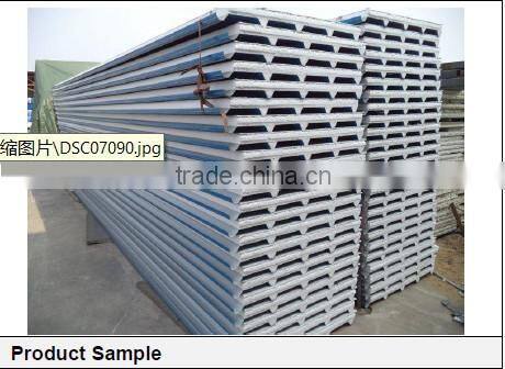color steel glass wool sandwich panel for warehouse project