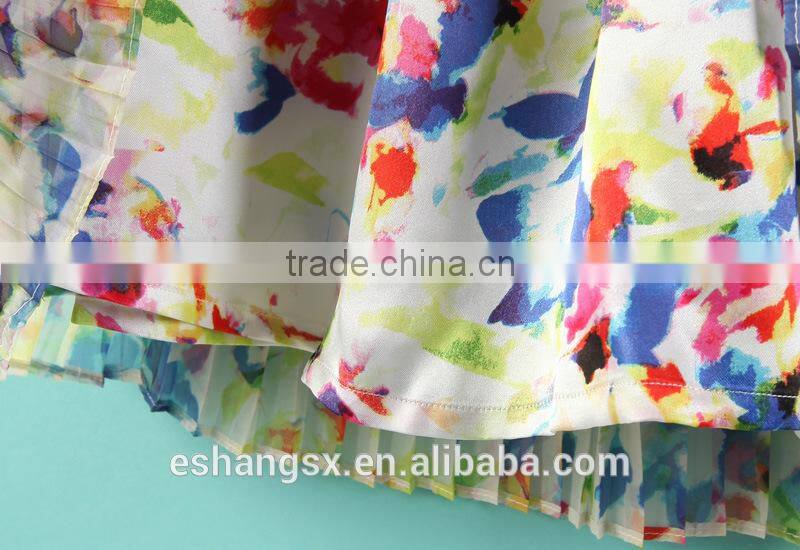 2014 new style printed floral chiffon dresses