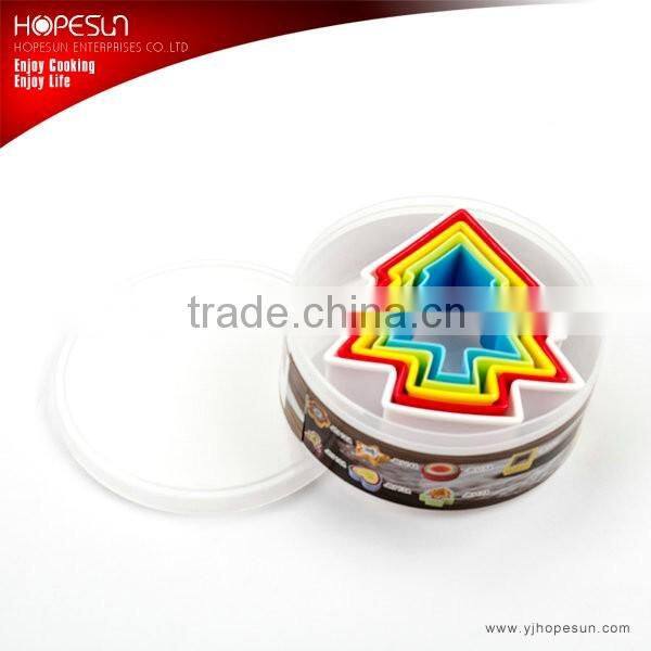 2016 New design 3 pcs plastic colorful cookie cutter set