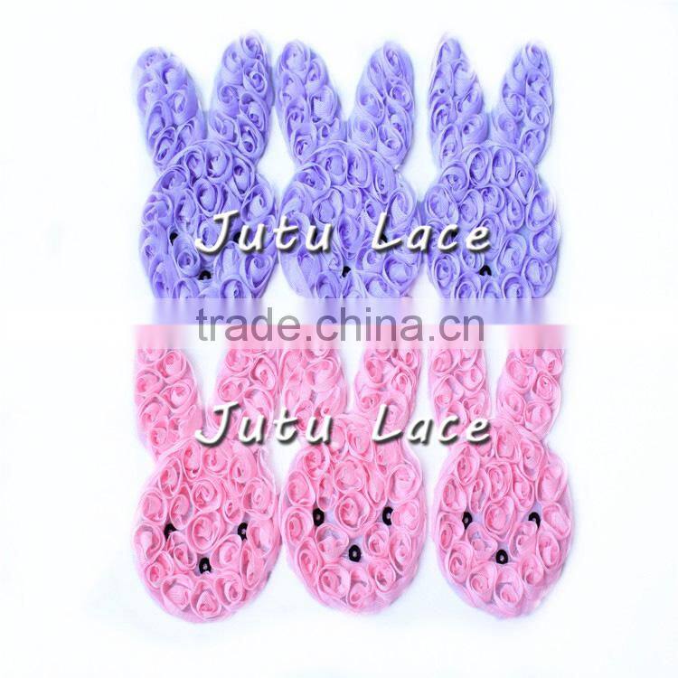 3" Shabby Bunny rosette flower trim on sale - Celebrate Easter ornaments