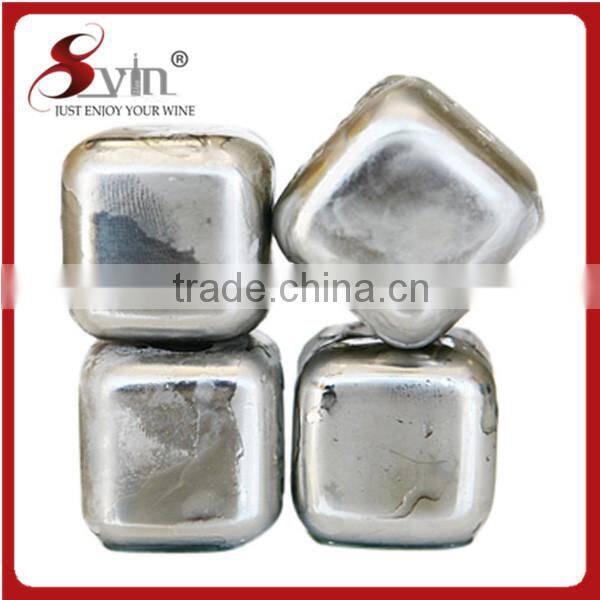 8pcs whisky cube FDA reusable whiskey stainless steel ice cube