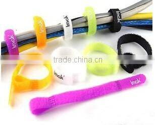 2016 Newest sticky hook loop colorful Back to back wire cable tie
