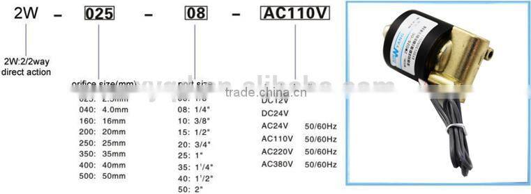 2W025-08 Series General Purpose 2 port 2 position Solenoid Valve