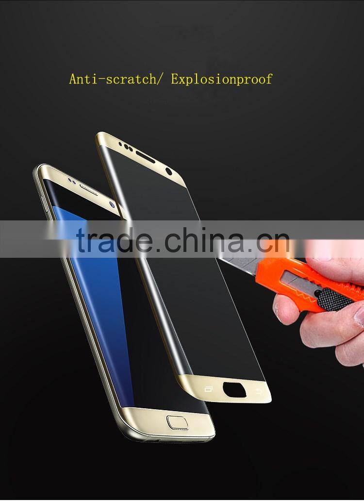 All colors screen protector for s7 edge curved tempered glass cover phone edge