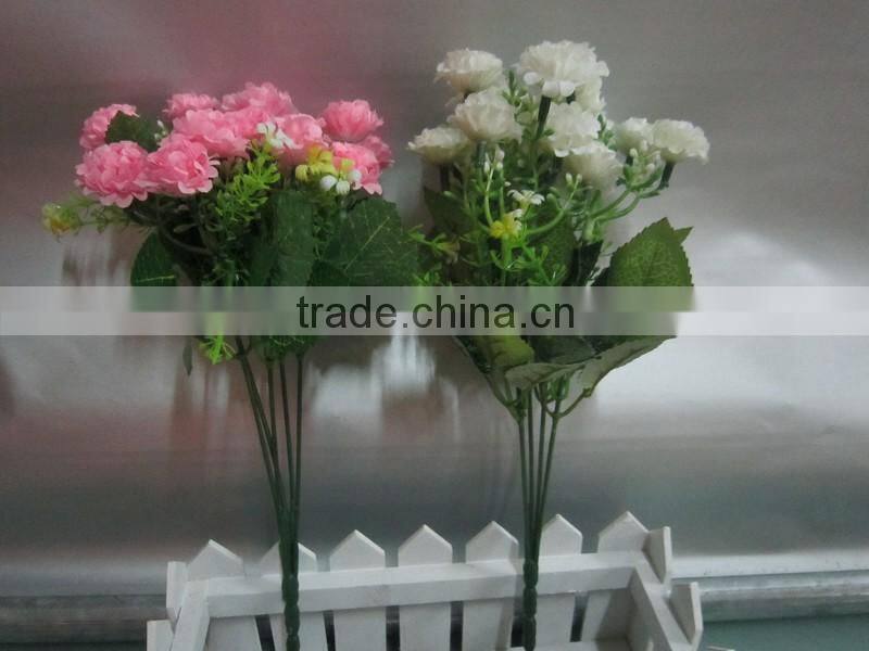 artificial silk single chrysanthemum flowers with leaves