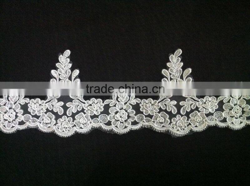2015 new design white/ivory cord picot lace trimming