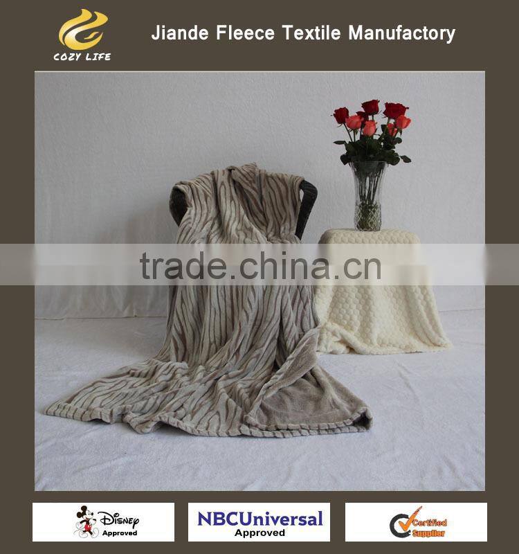 2015 New micro fiber fleece blanket/super soft flannel blanket with cutting pattern