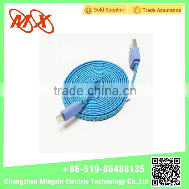 OEM 1M Fabric braided USB data charger cable for iphone5/5S /6 /6s 6Plus Nylon Cord