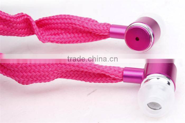 Stereo 3.5mm In Ear Shoelace Earphone Headset Earbud for IPhone For Samsung