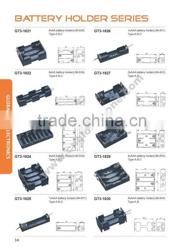 GT3-1811 2aa battery holder power tools battery case plastic battery case moulding