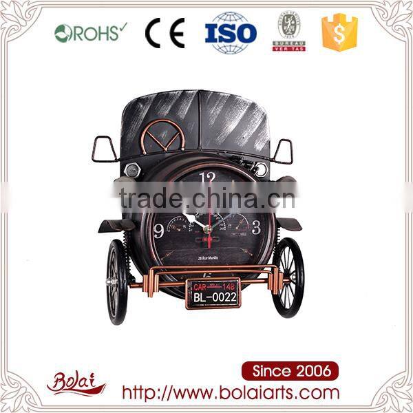 Vintage car two wheels circular dial clock wedding gift guest