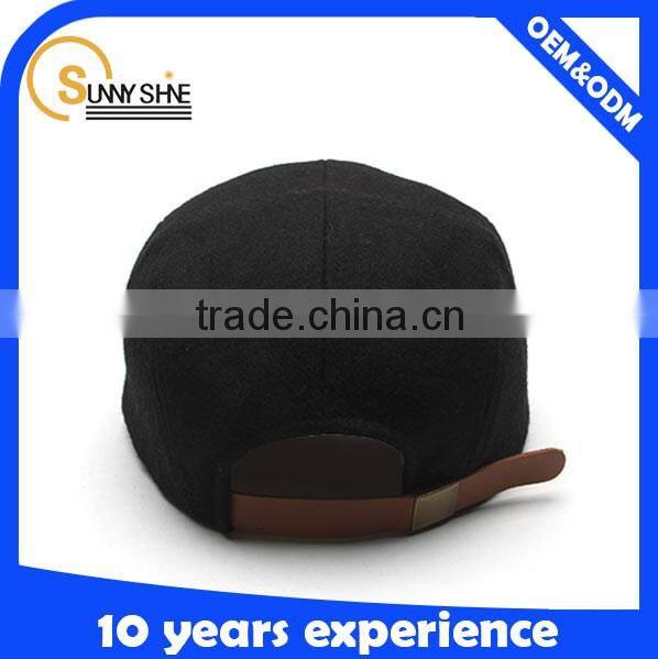 high quality wool plain 5 panel cap and hat man