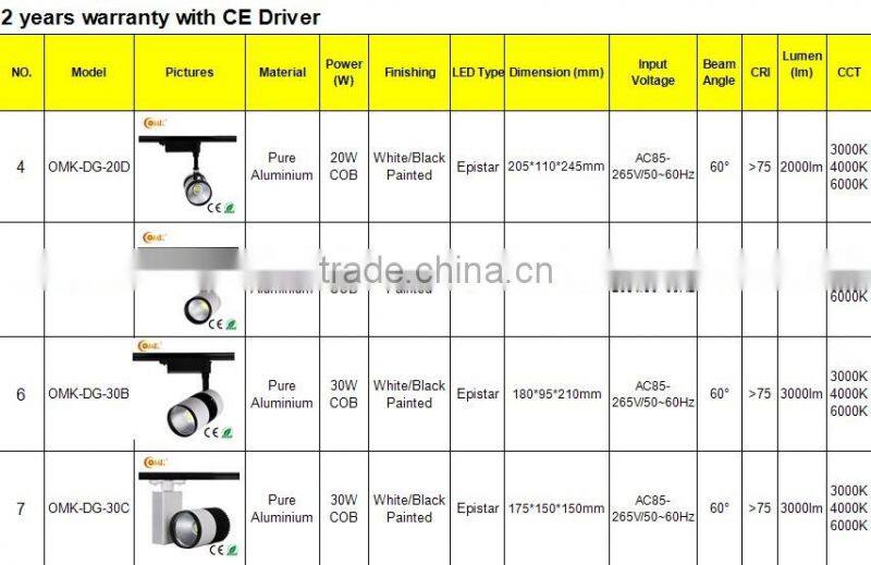 netherland hot selling 20w COB Track light shop light