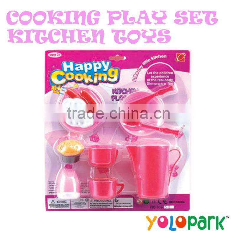 Girls Colorful Mini Kitchen Cooking Play Set Toys