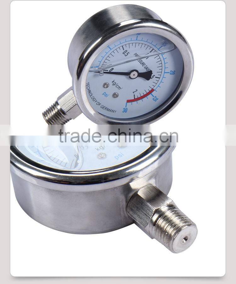 Stainless Steel Glycerine or Silicone Oil Filled Steam Boiler Dial Pressure Gauge