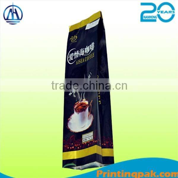 China 250g kraft paper aluminum stand up coffee gusset bag/Stand Up Plastic Brown Foil Lined Kraft Paper Coffee Bag