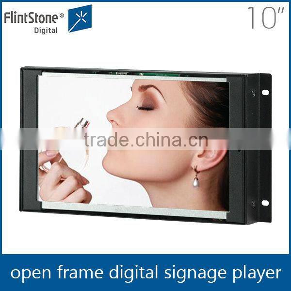 FlintStone 10 inch no housing advertising kiosk screen, open frame digital video sign, frameless advertising kiosk signage