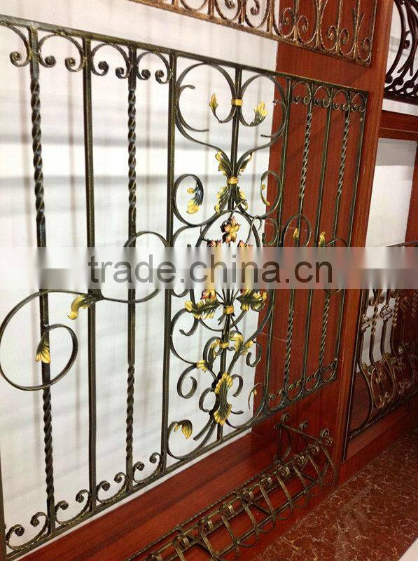 2015 top-selling security wrought iron window grill design