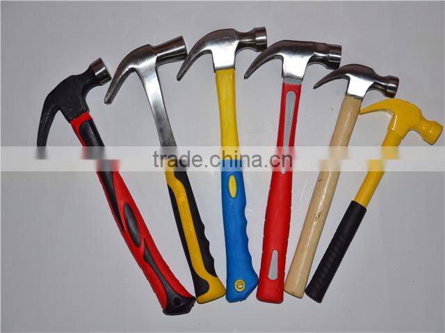 High Quality Claw Hammer (rubber &wooden handle) hand tools garden hammer