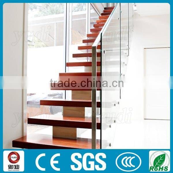 indoor prefabricated removable glass wood stairs