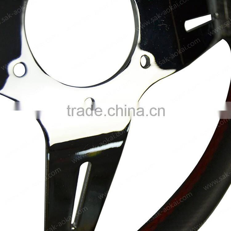 14 inch spoke chrome leather steering wheel